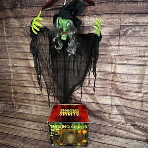 Rare Gemmy Shaking Spirits Halloween Hanging Cackling Witch Eyes Light Up Motion